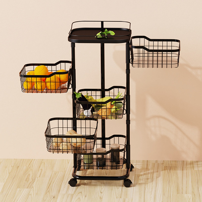 comprar 3 4 5 Níveis de armazenamento rotativo ajustável Carrinho de transporte para armazenamento de cozinha de banheiro Fabricação em linha
