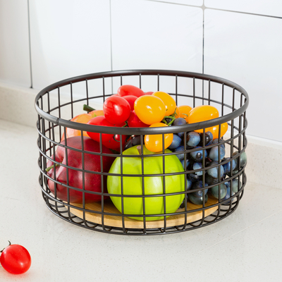 comprar Organizador de cozinha de design moderno Cesto de arame de ferro para armazenar Sundries Countertop Fabricação em linha