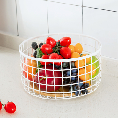 comprar Mão de madeira fio de ferro Cesto de frutas e legumes para organização de cozinha moderna Fabricação em linha
