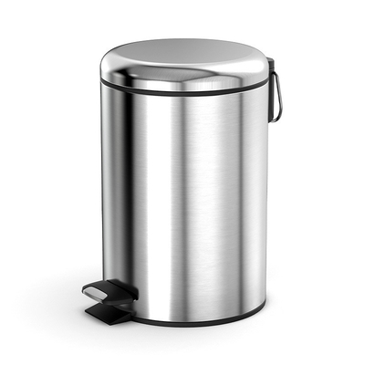 comprar Caixote de lixo de pé de aço inoxidável redondo com tampa silenciosa e fechada Fabricação em linha