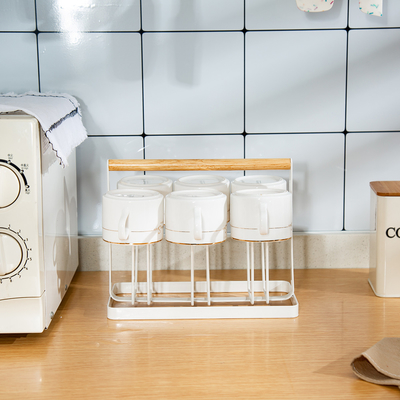 comprar Estacionamento para secagem de copos para porta-copos de cozinha com 6 ganchos Tipo em pé Fabricação em linha