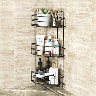 comprar Rack de fio de ferro de três camadas Banheiro esqueleto prateleira Chuveiro Caddy Mantém Sundries arrumado Fabricação em linha