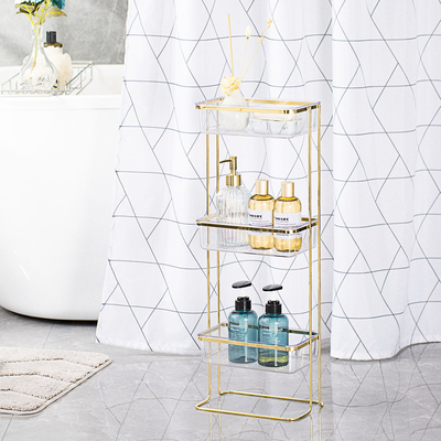 comprar Armazenamento 3 níveis tipo de banheiro de rack de duche Caddy com organizador de aço inoxidável Fabricação em linha
