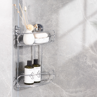 comprar Banheiro de aço inoxidável Duche Caddy 2 camadas Mural montado Sem perfuração Personalizavel Fabricação em linha