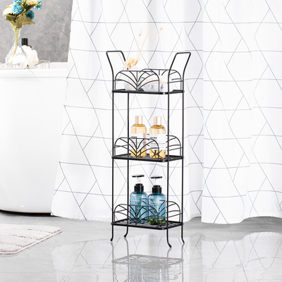 comprar Cesto de fio de ferro Prateleira de chuveiro de metal Design moderno 3 camadas Tipo de pé Fabricação em linha