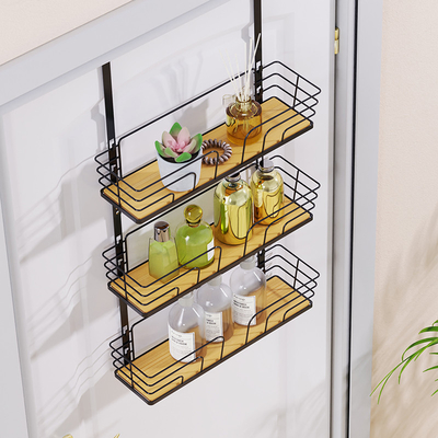 comprar 2 camadas de Metal Banheiro Toalha Gancho Estante Sobre a Porta Organizador Pendente Multifunção Fabricação em linha