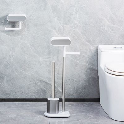 comprar Stainless Steel Banheiro Toilet Brush And Roll Holder Set OEM Free Standing Fabricação em linha