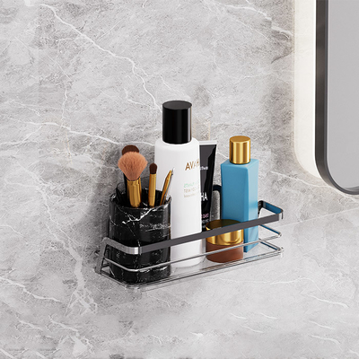 comprar Sem perforação montado na parede chuveiro Caddy de aço inoxidável Rack de arame de ferro para banheiro Fabricação em linha