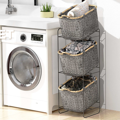 comprar Rack de armazenamento de organizador de banheiro japonês de 3 níveis com cestas tecidas Fabricação em linha