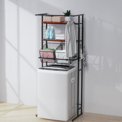 comprar Prateleira de lavanderia expansível sobre a máquina de lavar roupa Prateleira de armazenamento Unidades de prateleira de 3 níveis com bastão Fabricação em linha