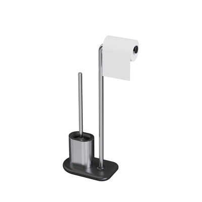 comprar Portador de papel de banheiro de aço inoxidável Compacto TPR Portador de escova de banheiro SET Fabricação em linha