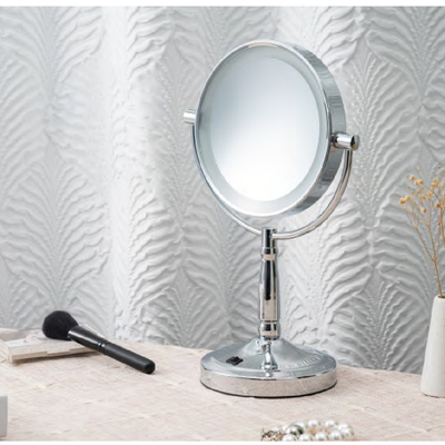 comprar Luz LED Espelho de maquiagem com espessura de 6 mm e apoio de prata Fabricação em linha