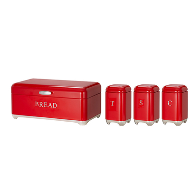 comprar All-Season Crown Series Metal Bread Bin Set Caixa de chá Caixa de café Caixa de cozinha Armazenamento de pão recipientes organizador de cozinha Caixa Fabricação em linha