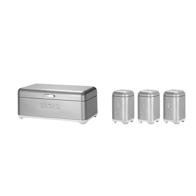 comprar Mantenha os itens essenciais da cozinha frescos e organizados com o conjunto de caixa de pão de metal da série Crown Fabricação em linha