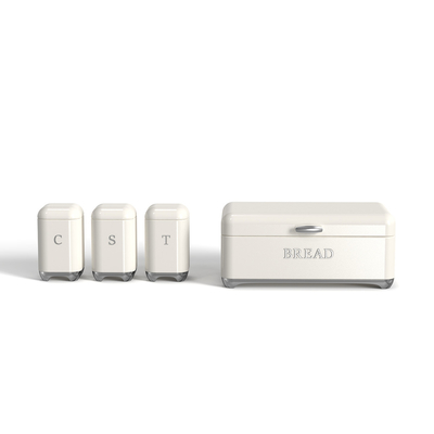 comprar Solução de armazenamento Crown Series Metal Bread Bin Set Caixa de chá Caixa de café Caixa de cozinha Armazenamento de pão recipientes organizador de cozinha Caixa Fabricação em linha