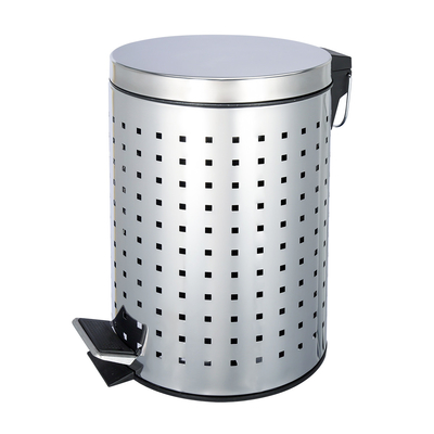 comprar 3L / 5L / 8L / 12L / 20L / 30L Reservatório de pedais de aço inoxidável com tampa de rolamento Solução durável e conveniente de gestão de resíduos Fabricação em linha