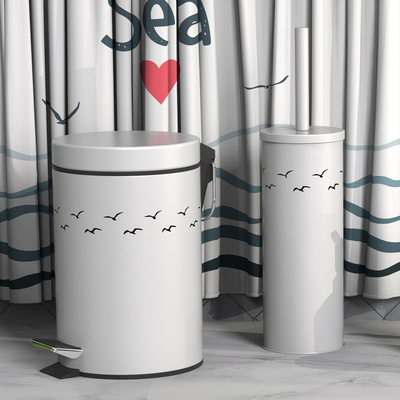 comprar 3L / 5L / 8L / 12L / 20L / 30L De aço inoxidável Pedal Bin Pedal Rolling Cover Tipo Redondo Lixeira para Edifício de Escritório Fabricação em linha