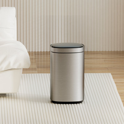 comprar 30L de aço inoxidável Smart Sensor Bin para sala de estar Automática tampa e detecção de movimento Design retangular Fabricação em linha