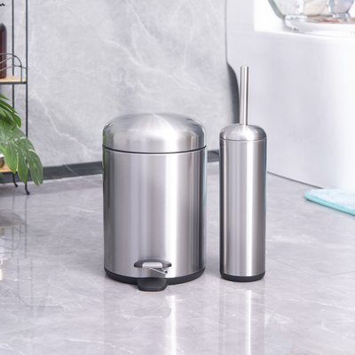 comprar Caixote de lixo de aço inoxidável de 5 litros de grande capacidade com pedal e tampa de rolamento duráveis Fabricação em linha