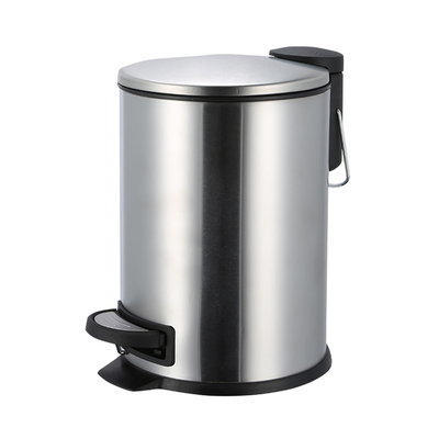 comprar Cozinha Quarto de dormir Casa Doméstico Caixote de pedais Caixote redondo de lixo de aço inoxidável com tampa fina OEM/ODM 3L/5L/12L/20L/30L Fabricação em linha