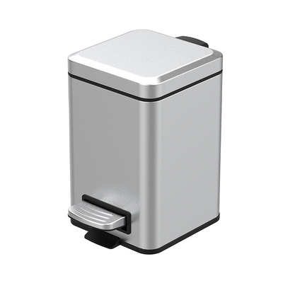 comprar 5L Pedal Quadrado Foot Lixeira de Resíduos Lixeira de Resíduos de Aço Inoxidável Lixeira de Resíduos de Metal Lixeira de Resíduos para Escritório Hotel Casa personalizado Fabricação em linha
