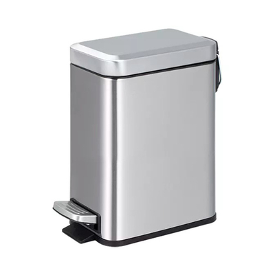 comprar Lixeira retangular de 5L com pedal de pé e rolante de aço inoxidável Fabricação em linha