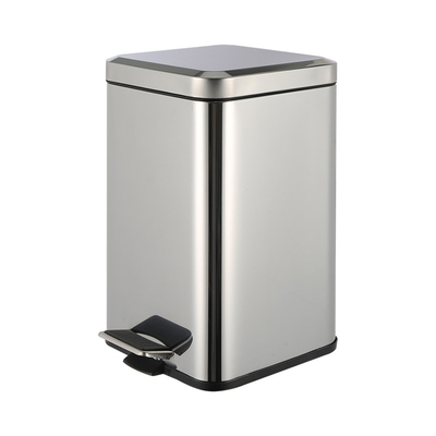 comprar Quadrado Pedal Lixeira 3L Lixeira Step Lixeira Lixeira de aço inoxidável Lixeira de metal Lixeira para escritório Hotel Casa Fabricação em linha