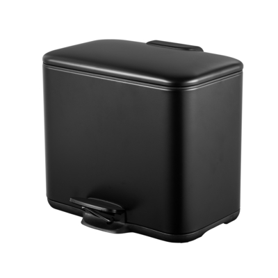 comprar Resíduo de lixo doméstico de reciclagem de forma retangular 3L*2 caixa de pedais de aço inoxidável com tipo de tampa rolante e fácil limpeza Fabricação em linha