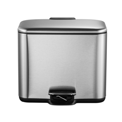 comprar 3L*2 Lixeiras de reciclagem 2 divisão Lixeira de pedal de aço inoxidável Cobertura de rolamento Tipo de casa Lixeira com prova de impressões digitais Fabricação em linha