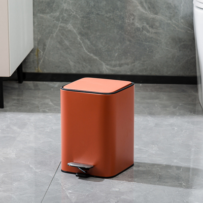 comprar Pedal de pé Caixa de lixo de casa de banho de aço inoxidável 3L 5L Suave fechado retangular Lixeira de lixo para necessidades domésticas Fabricação em linha