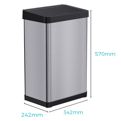 comprar Caixote de lixo de aço inoxidável de alta capacidade 34.2*24.2*57cm Warrior Series 40L com prensagem manual desmontável e tampa de rolamento Fabricação em linha