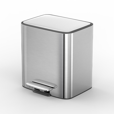 comprar 11.5L*2 aço inoxidável quadrado caixa de pedal fechado suave para reciclagem e gestão de resíduos solução de poupança de espaço Fabricação em linha