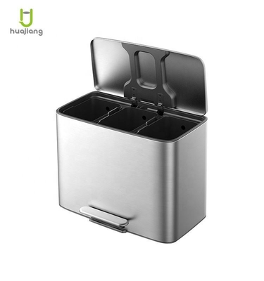 comprar 11.5L*3 aço inoxidável suave fechado pedais quadrados lixeira de lixo para escritório lixeira de lixo reciclagem lixeira aceita OEM Fabricação em linha