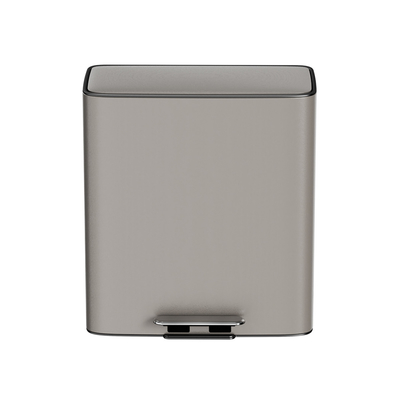 comprar Quadrado 28L*2 aço inoxidável caixa de lixo de pedal fechado e macio para reciclagem em escritórios e salas de estar gestão de resíduos Fabricação em linha
