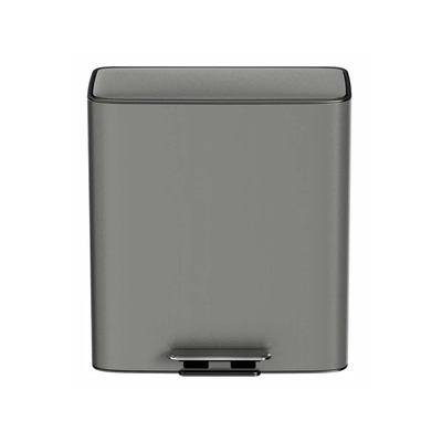 comprar Cobertura de rolamento Tipo 28L*2 aço inoxidável Pedal quadrado fechado e suave Lixeira para escritório e sala de estar Fabricação em linha