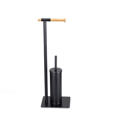 comprar 21*18*67cm Tipo durável de banheiro Stand aço de papel higiênico de bambu e pincel conjunto para banheiro doméstico Fabricação em linha