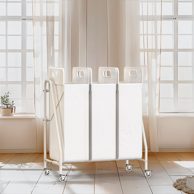 comprar 3 Divisão KD Estrutura de fio metálico Cesto de roupa com rodas Cesto de roupa Fabricação em linha