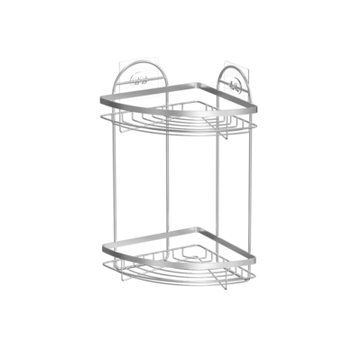 comprar 2 níveis Fácil de instalar Sem perfuração Montado na parede Chuveiro Caddy Espaço-A poupança de aço inoxidável Corner Rack para Banheiro Fabricação em linha