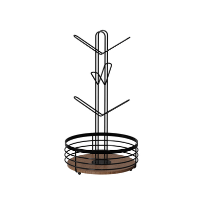 comprar 2 camadas tipo de madeira elemento doméstico multifuncional elegante organizador de copos de cozinha de metal Fabricação em linha
