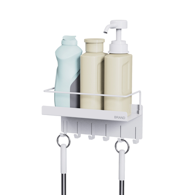 comprar Armazém de chuveiro de atração magnética para uso doméstico com porta-toalhas sem perfuração Organizador de banheiro montado na parede Caddy de chuveiro Fabricação em linha
