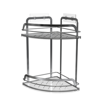 comprar Organizador de banheiro de metal elegante de casa de banho Copo de sucção Rack de fio de ferro aço inoxidável sem perfuração Caddy de chuveiro montado na parede Fabricação em linha