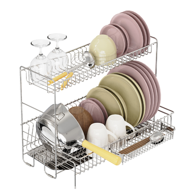 comprar Estante de prato de prata dobrável com design de economia de espaço compacto Construção de ferro durável Fabricação em linha
