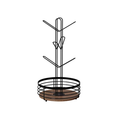 comprar 2 camadas tipo de madeira elemento doméstico multifuncional elegante organizador de copos de cozinha de metal Fabricação em linha