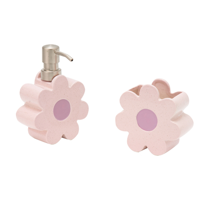 comprar Acessórios de banheiro de cerâmica de flores Conjunto Dispensador de sabão de espuma Detentor de escova de dentes Fabricação em linha