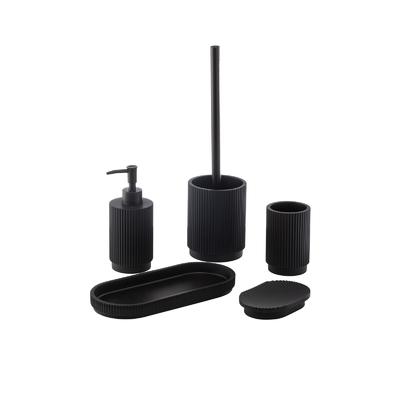 comprar Dispensador de Sabão em espuma de cerâmica preta, porta de escova de dentes, acessórios de casa de banho Fabricação em linha