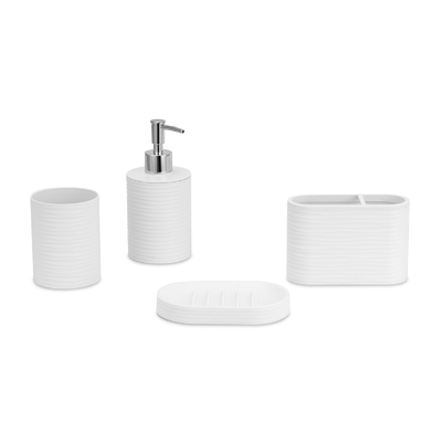comprar Acessórios de banheiro de plástico Conjunto Dispensador de espuma Dispensador de sabão Escova de dentes Porta-sabão Fabricação em linha