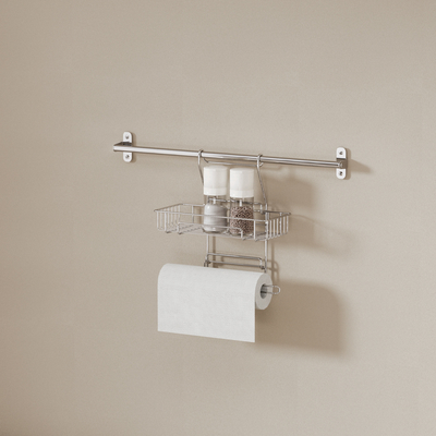comprar Porta-papel de cozinha tipo de parede Kitchen Storage Basket Set combinação perfeita de estilo e função Organizador de cozinha multifuncional sustentável Fabricação em linha