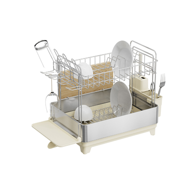comprar 2 níveis retângulo de aço inoxidável aparelho de prato desmontável Premium cozinha aparelho de drenagem de pratos placa aparelho de secagem de pratos Fabricação em linha