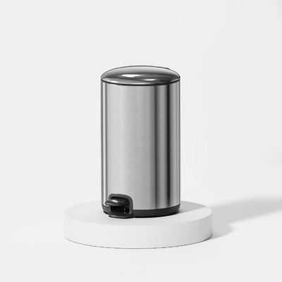 comprar 20L de aço inoxidável cozinha doméstica tampa fina pedal lixo lixo lixo suave fechado redondo lixo metálico sustentável Fabricação em linha