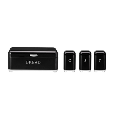 comprar Série Crown Metal Bread Bin Set Caixa de chá Caixa de café Caixa de cozinha Armazenamento de pão recipientes organizador de cozinha Caixa de revestimento em pó Fabricação em linha